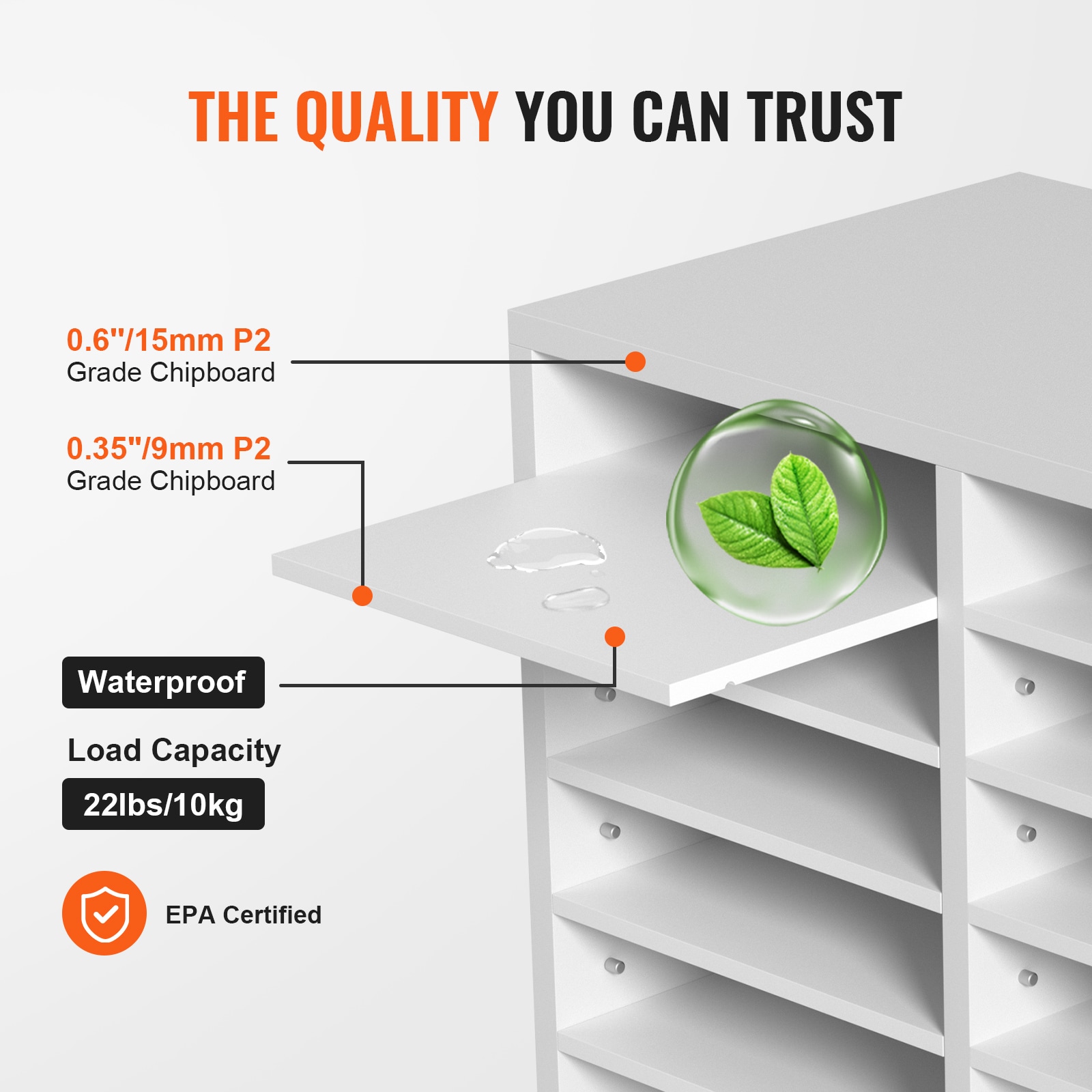 Literature Organiser With 12 Compartments Adjustable Shelving Unit_voghion.com